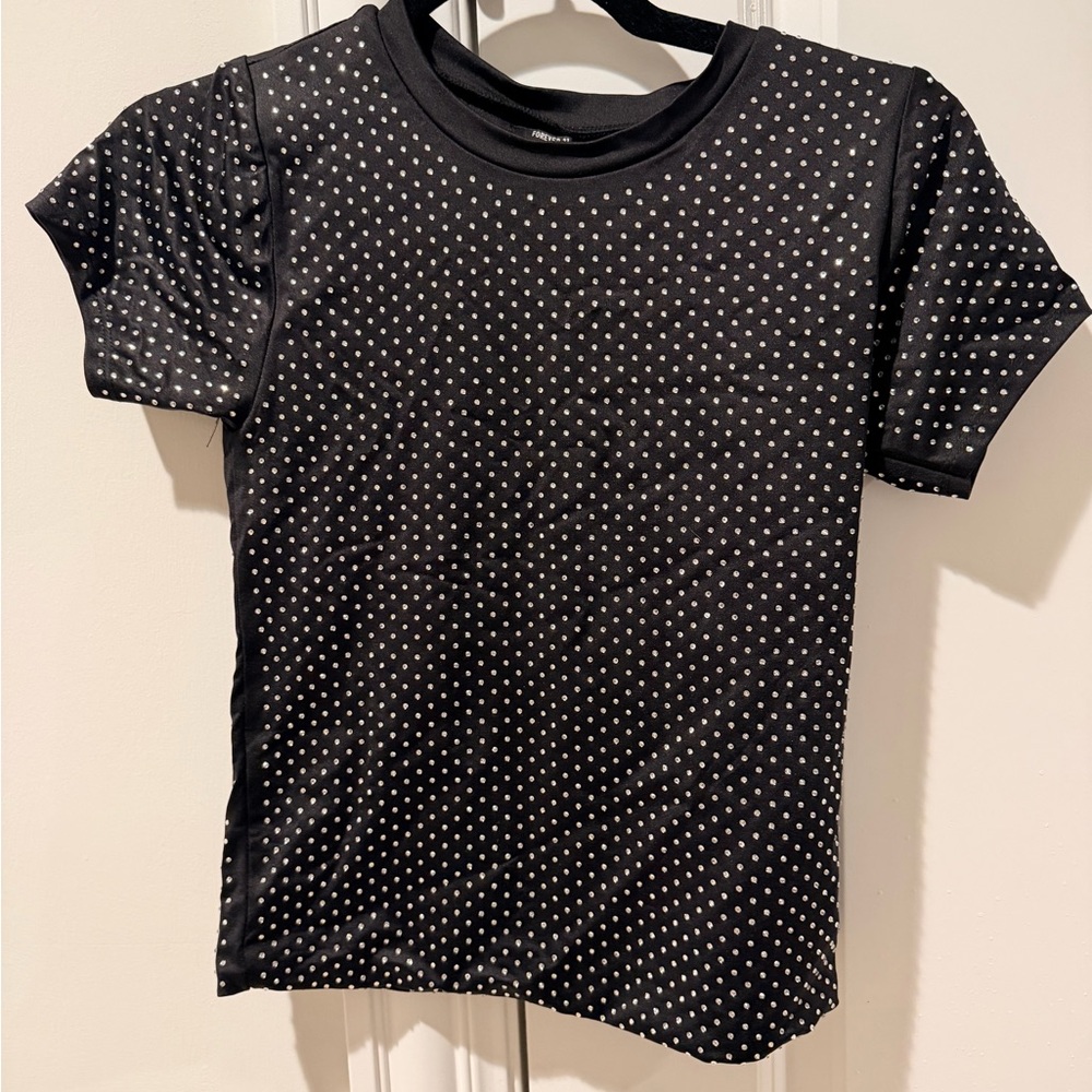 Zara Black and White Polka Dot Kids Tee